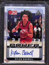 Load image into Gallery viewer, Kylan Boswell 2021-22 Leaf 1990 Base Autographs Silver Pattern #BA-KB3 #/1