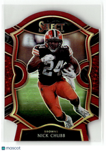 Load image into Gallery viewer, Nick Chubb 2020 Panini Select Maroon Prizm Die Cut #26