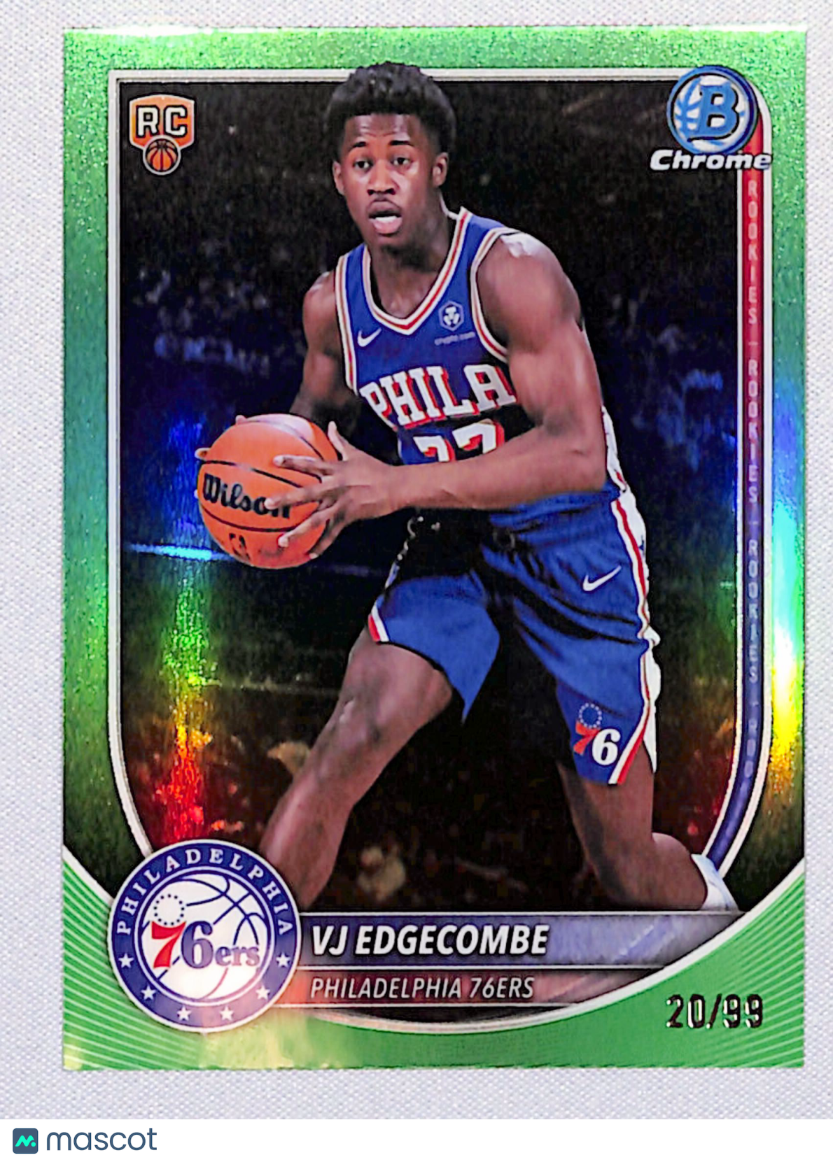 VJ Edgecombe 2025-26 Bowman Chrome Green Refractors #BCV-3 20/99