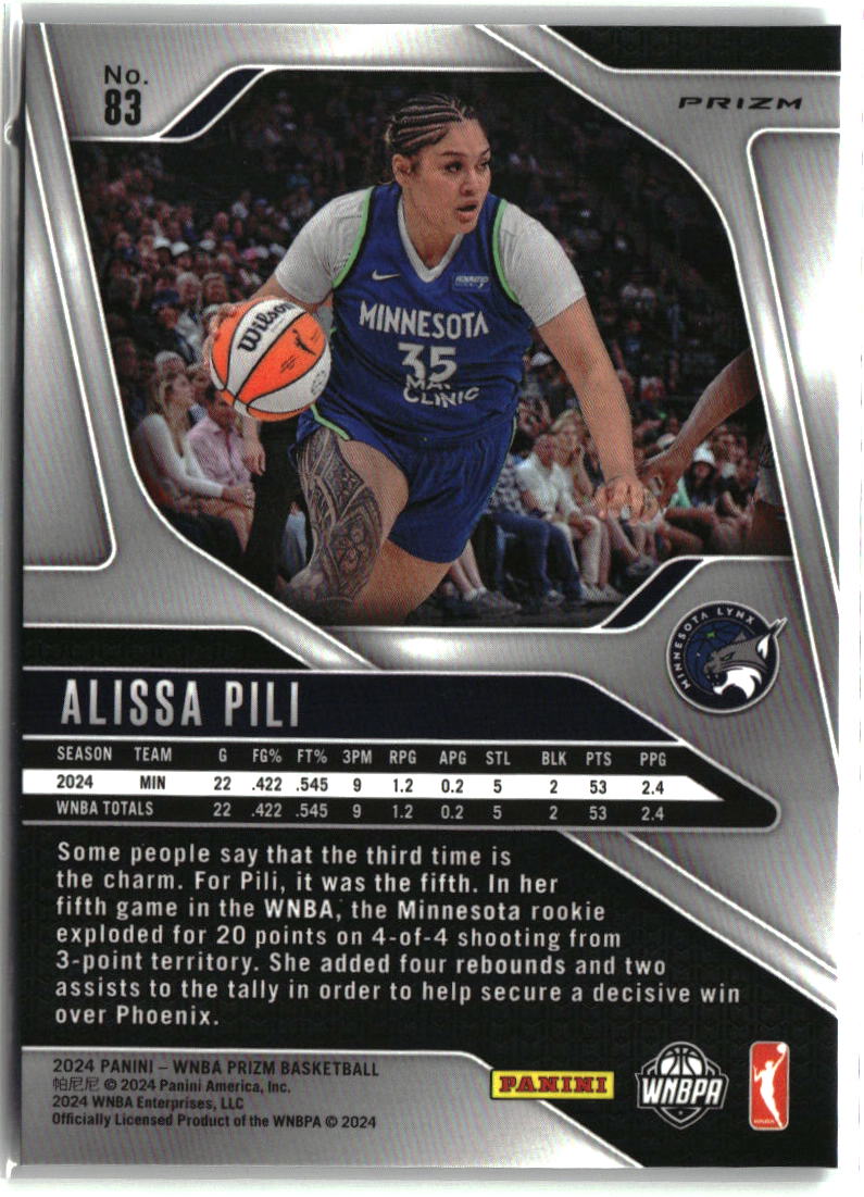 Alissa Pili 2024 Panini Prizm WNBA Silver Prizms #83