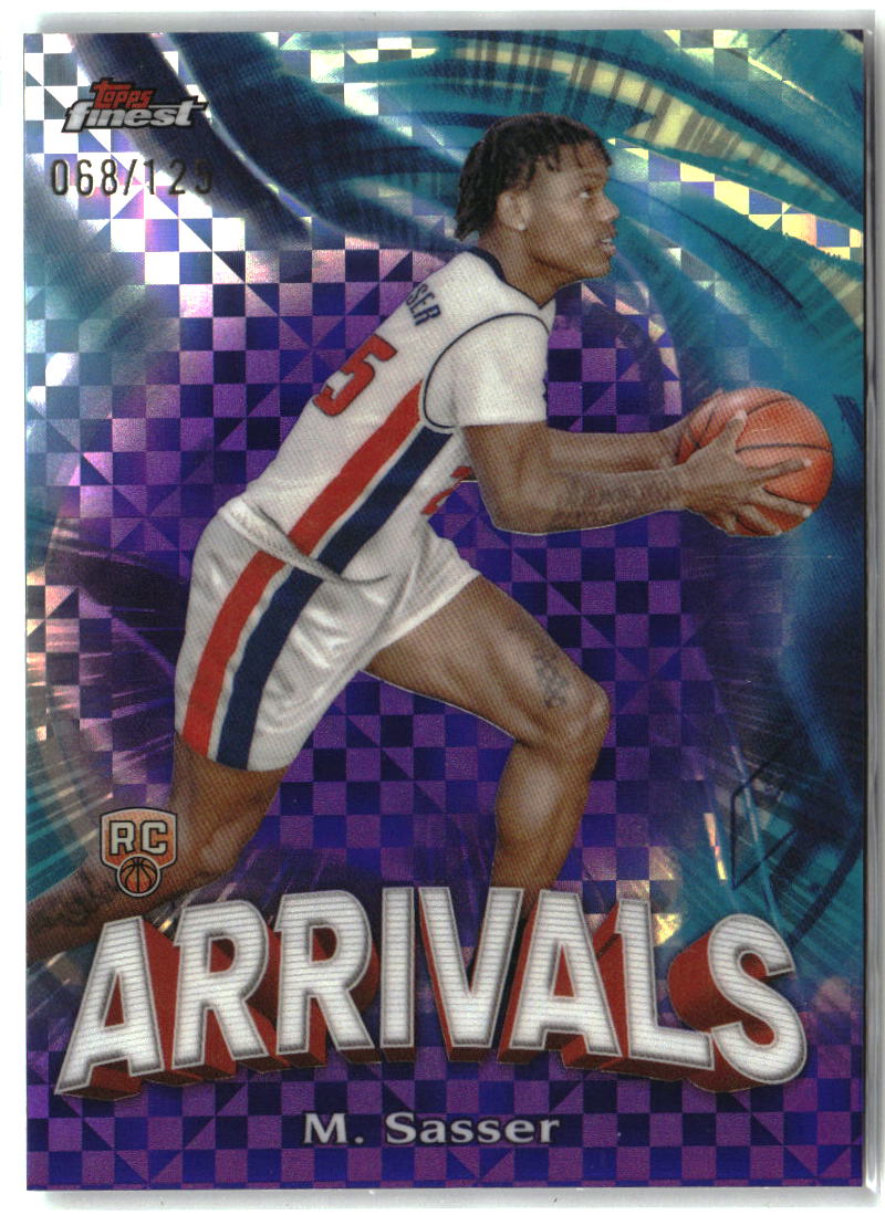 Marcus Sasser 2023-24 Finest Arrivals Purple Checkerboard Refractors #A-25 #/125