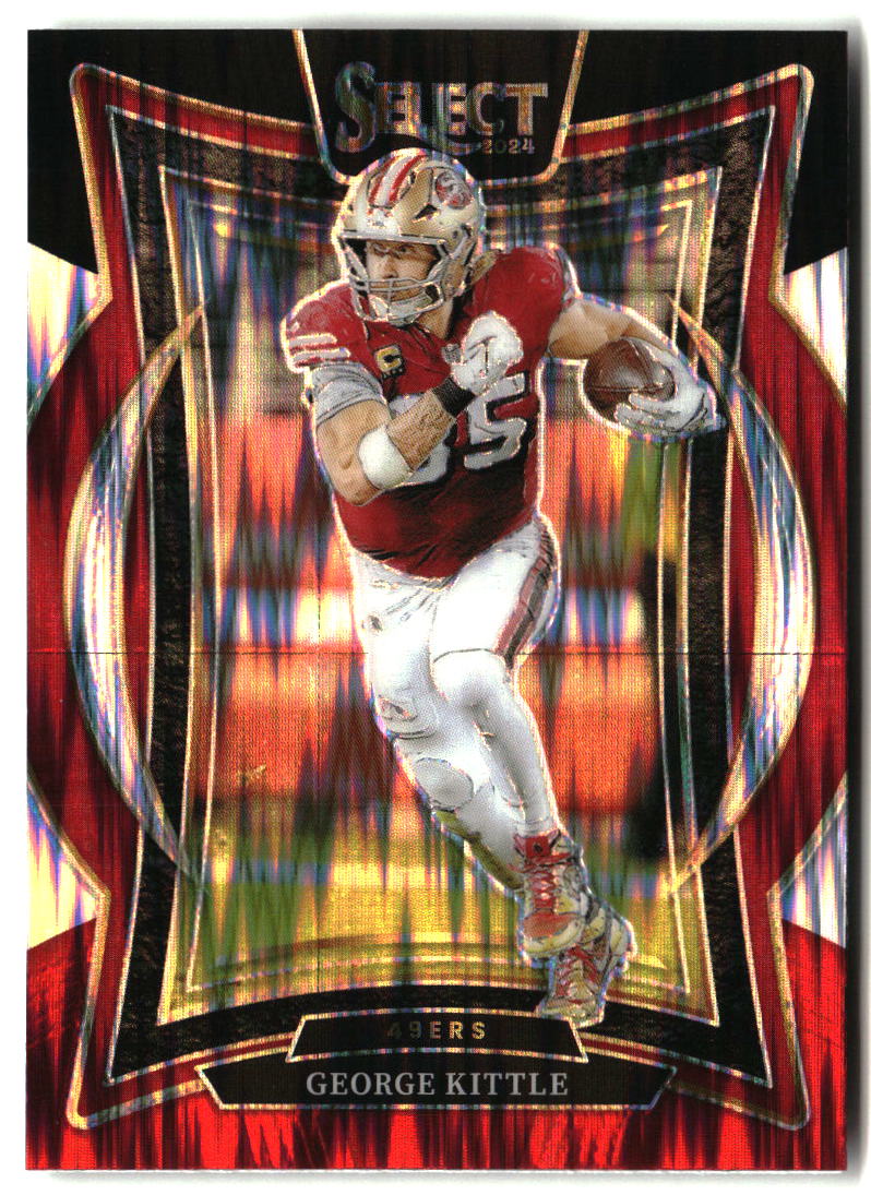 George Kittle 2024 Panini Select Black & Red Prizm Shock #58