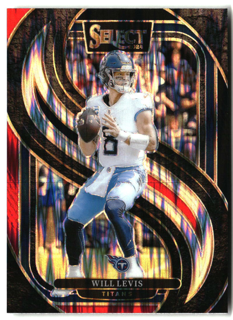 Will Levis 2024 Panini Select Black & Red Prizm Shock #200