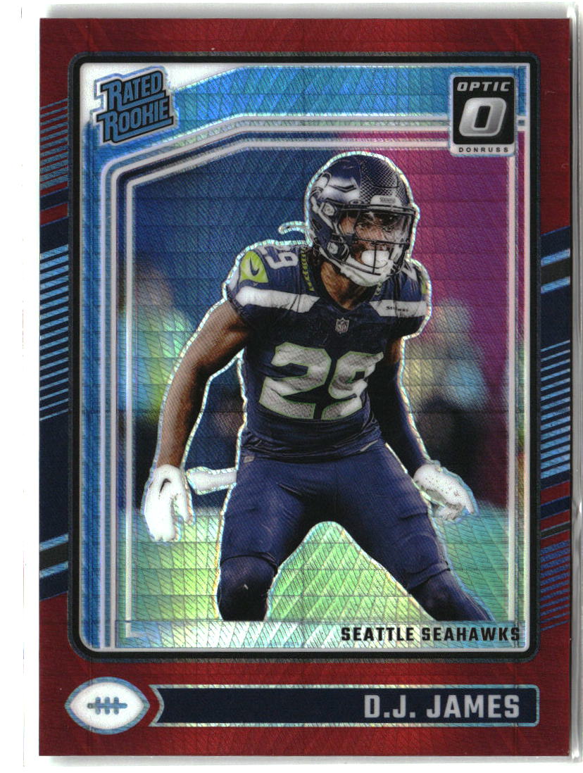 D.J. James 2024 Donruss Optic Red Hyper #222