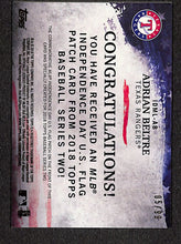 Load image into Gallery viewer, Adrian Beltre 2018 Topps MLB Independence Day U.S. Flag Patch Gold #IDML-AB #/99