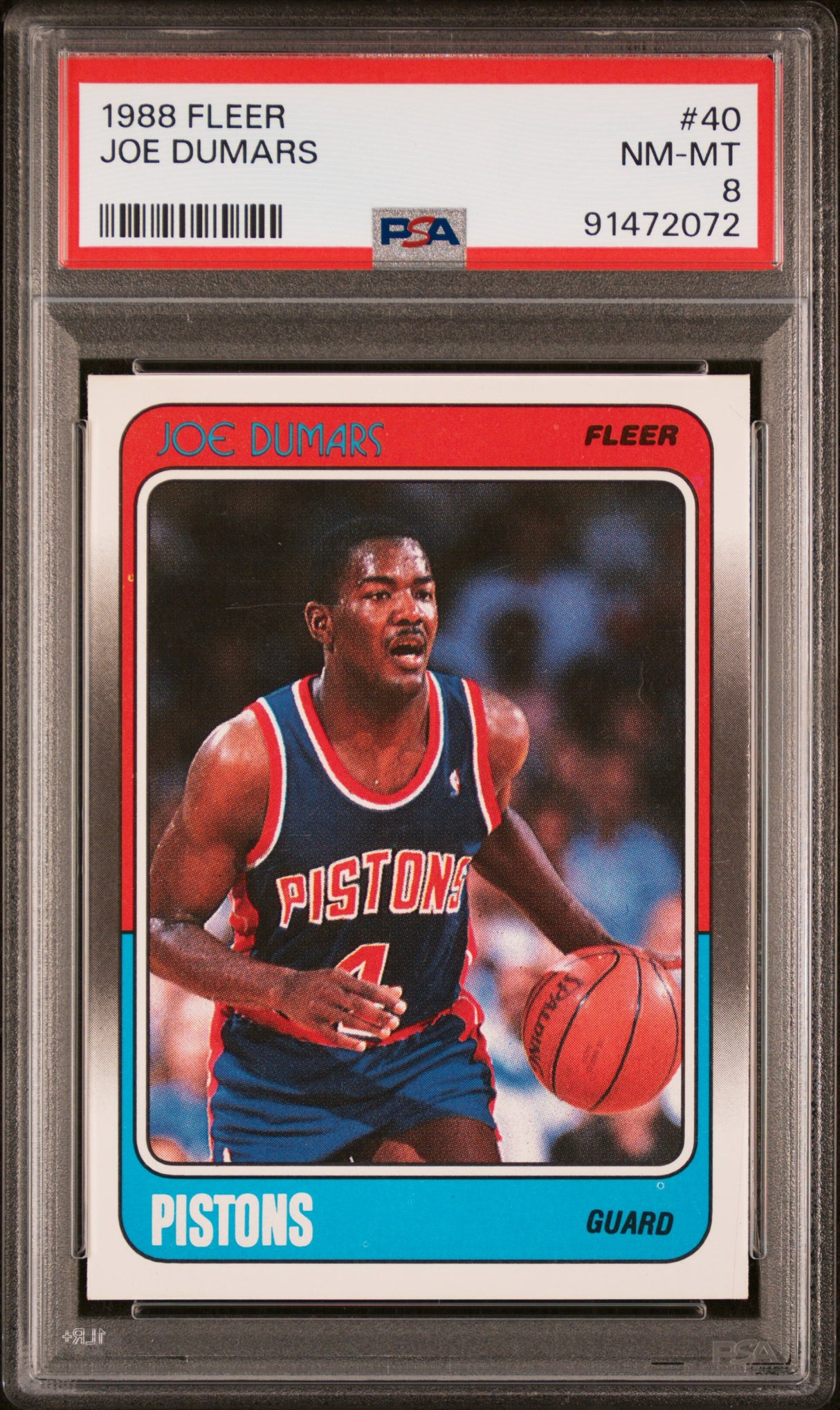 Joe Dumars 1988-89 Fleer #40 PSA 8