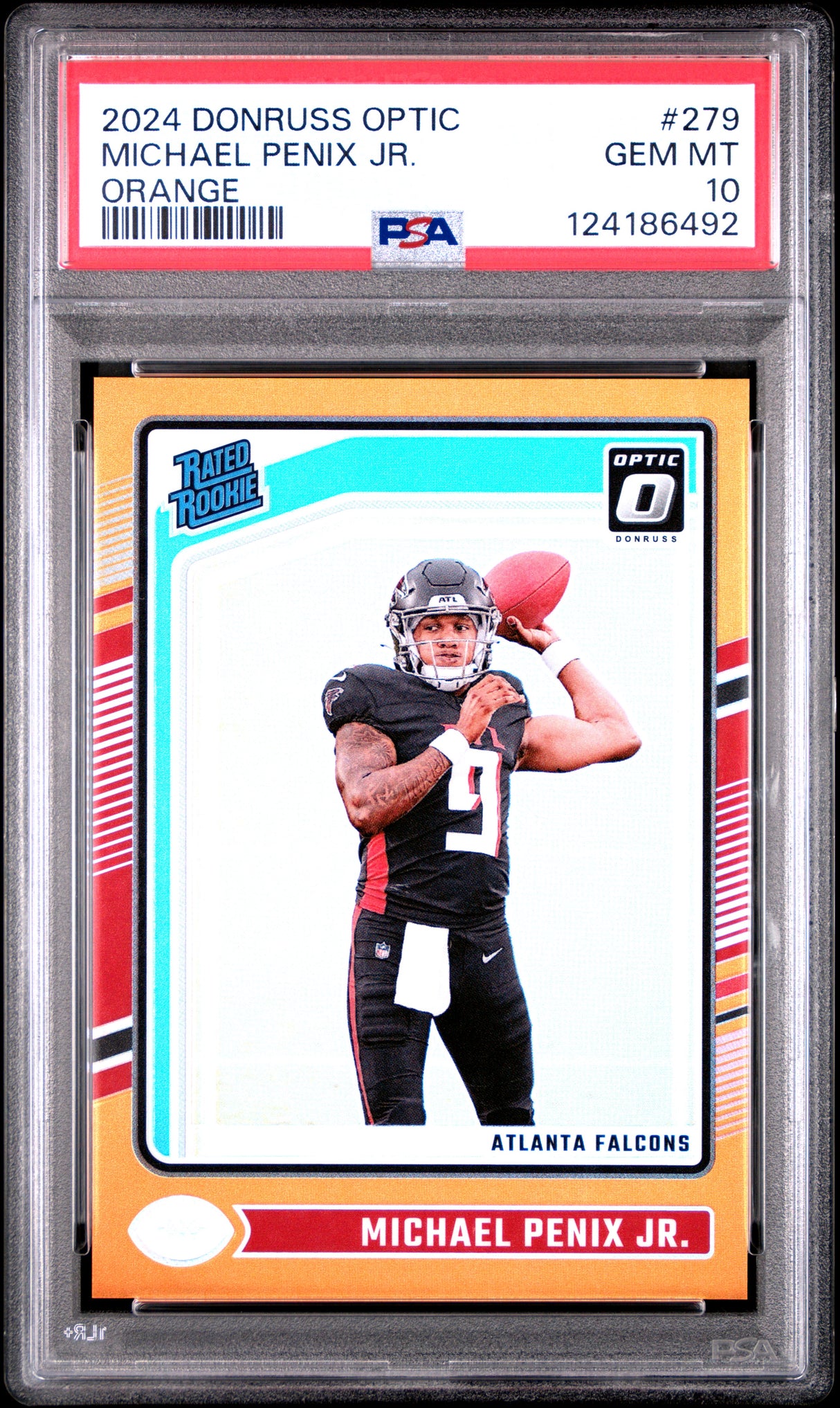 Michael Penix Jr. 2024 Donruss Optic Orange #279 #/249 PSA 10