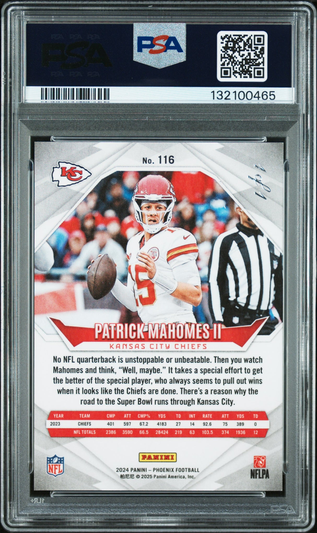 Patrick Mahomes II 2024 Panini Phoenix Celestial #116 #/1 PSA 9
