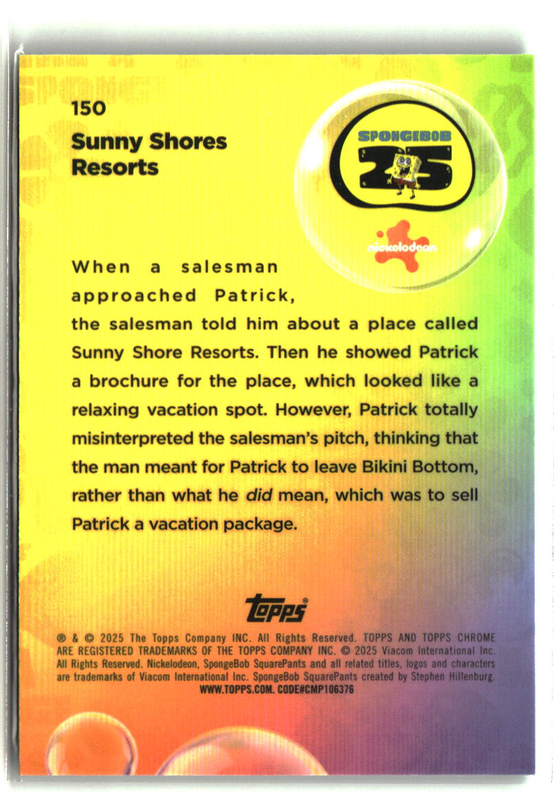 2025 Topps Chrome SpongeBob Sunny Shore Resorts Kelp Green #150