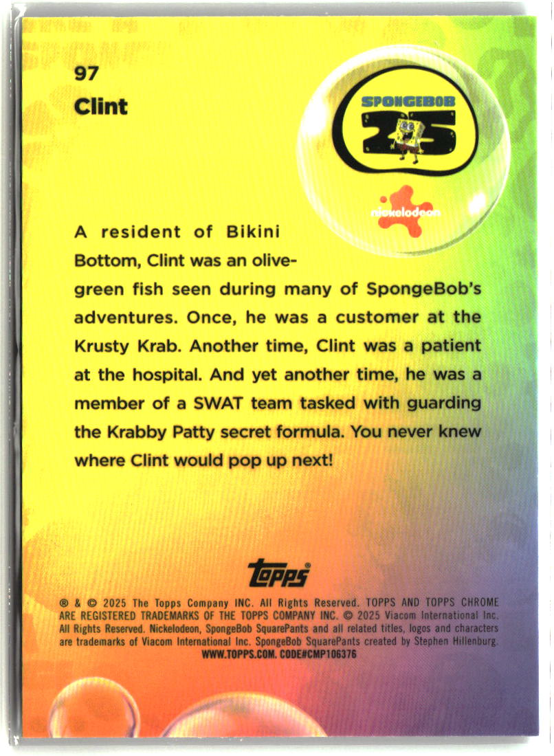 2025 Topps Chrome SpongeBob Clint #97