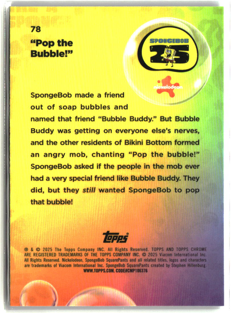 2025 Topps Chrome SpongeBob "Pop the Bubble!" #78
