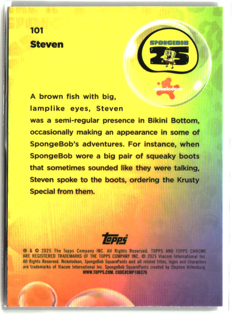 2025 Topps Chrome SpongeBob Steven #101