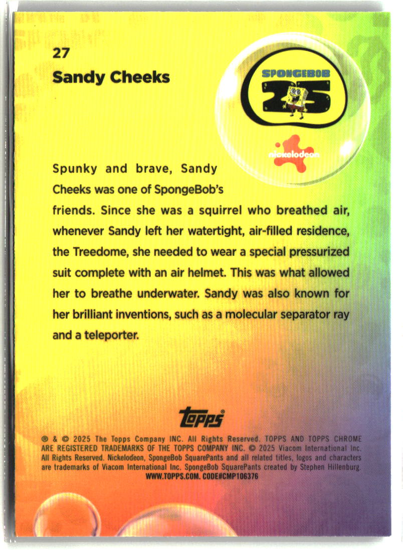 2025 Topps Chrome SpongeBob Sandy Cheeks #27