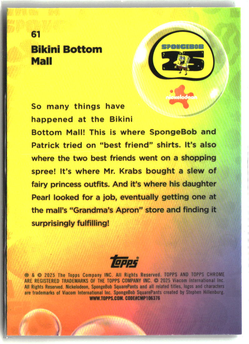 2025 Topps Chrome SpongeBob Bikini Bottom Mall #61