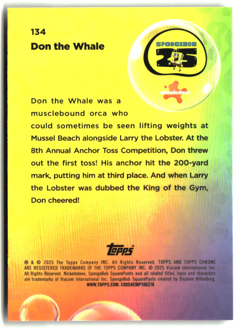 2025 Topps Chrome SpongeBob Alaskan Bull Worm #34