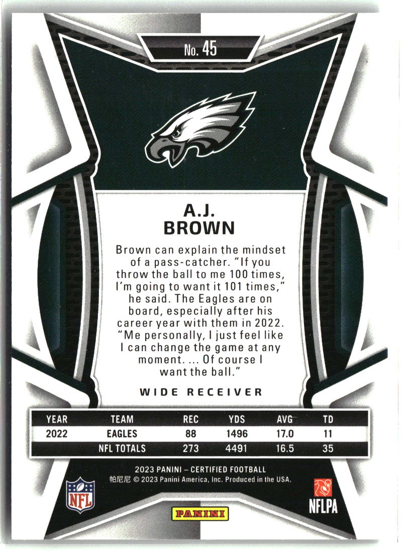 A.J. Brown 2023 Panini Certified #45