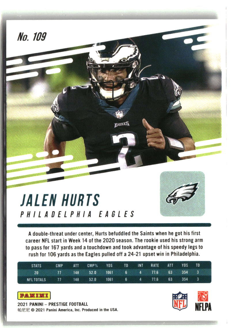 Jalen Hurts 2021 Panini Prestige Xtra Points Dots #109