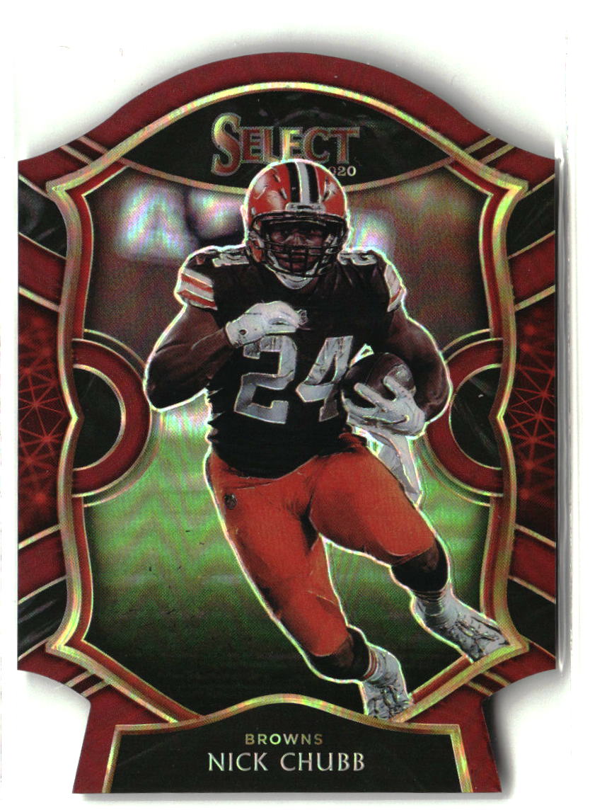 Nick Chubb 2020 Panini Select Maroon Prizm Die Cut #26