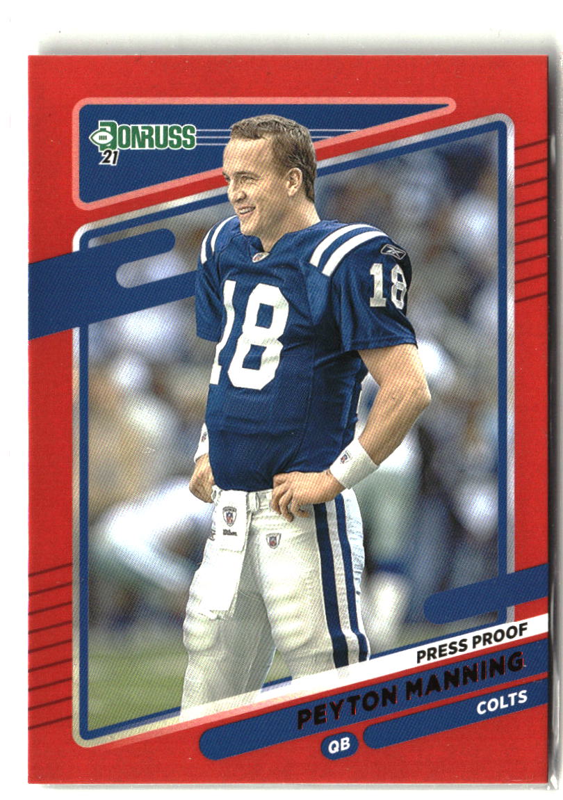 Peyton Manning 2021 Donruss Press Proof Red No Helmet #148b