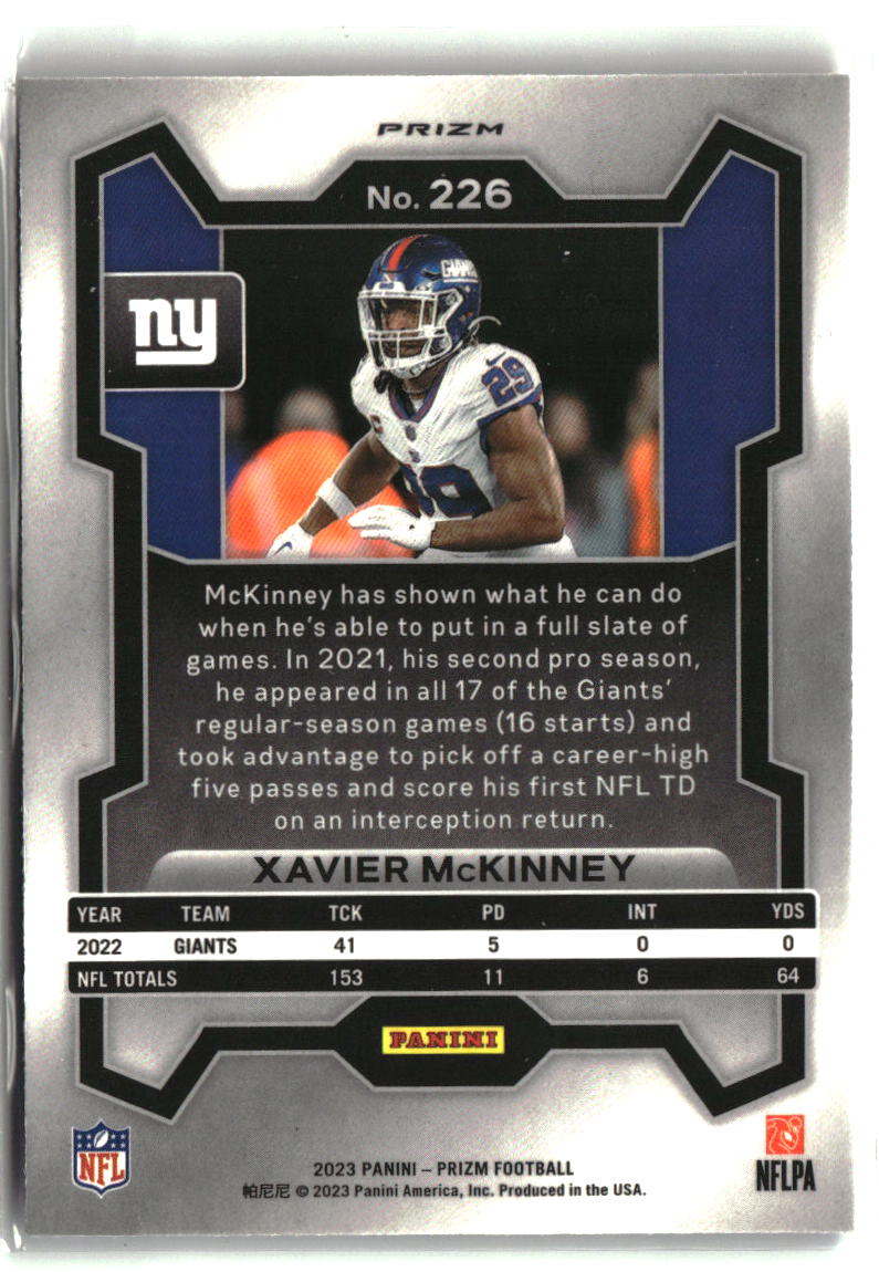 Xavier McKinney 2023 Panini Prizm Red White and Blue #226
