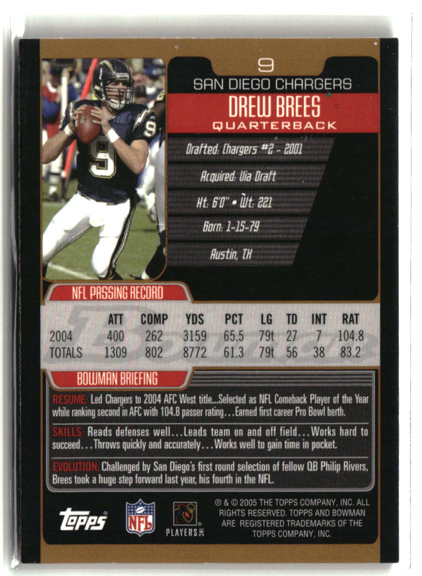 Drew Brees 2005 Bowman Bronze #9