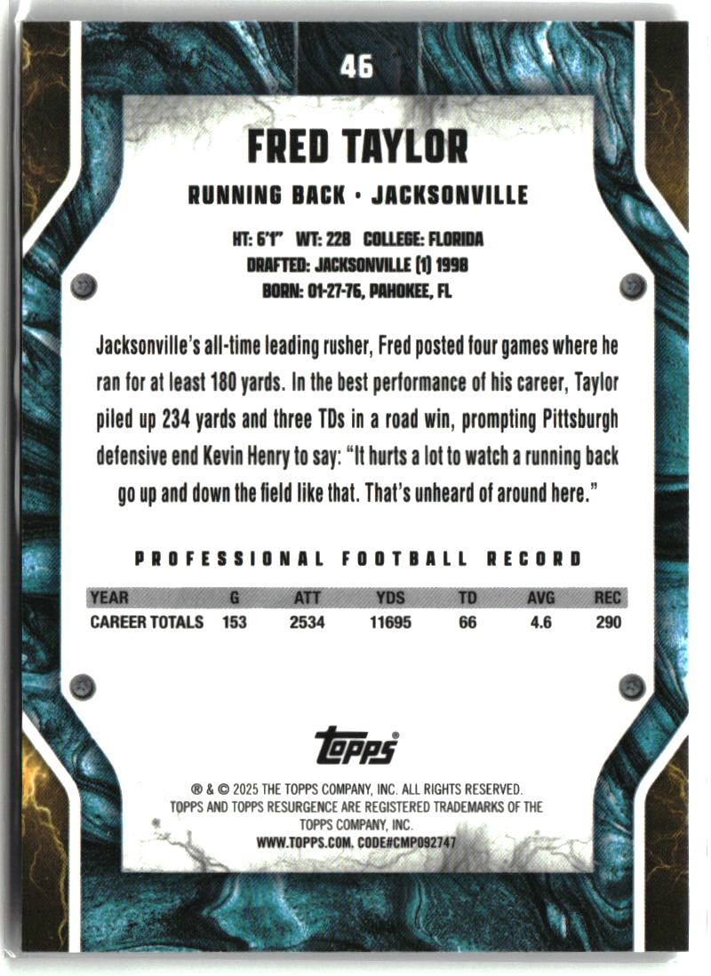 Fred Taylor 2024 Topps Resurgence Prism #46