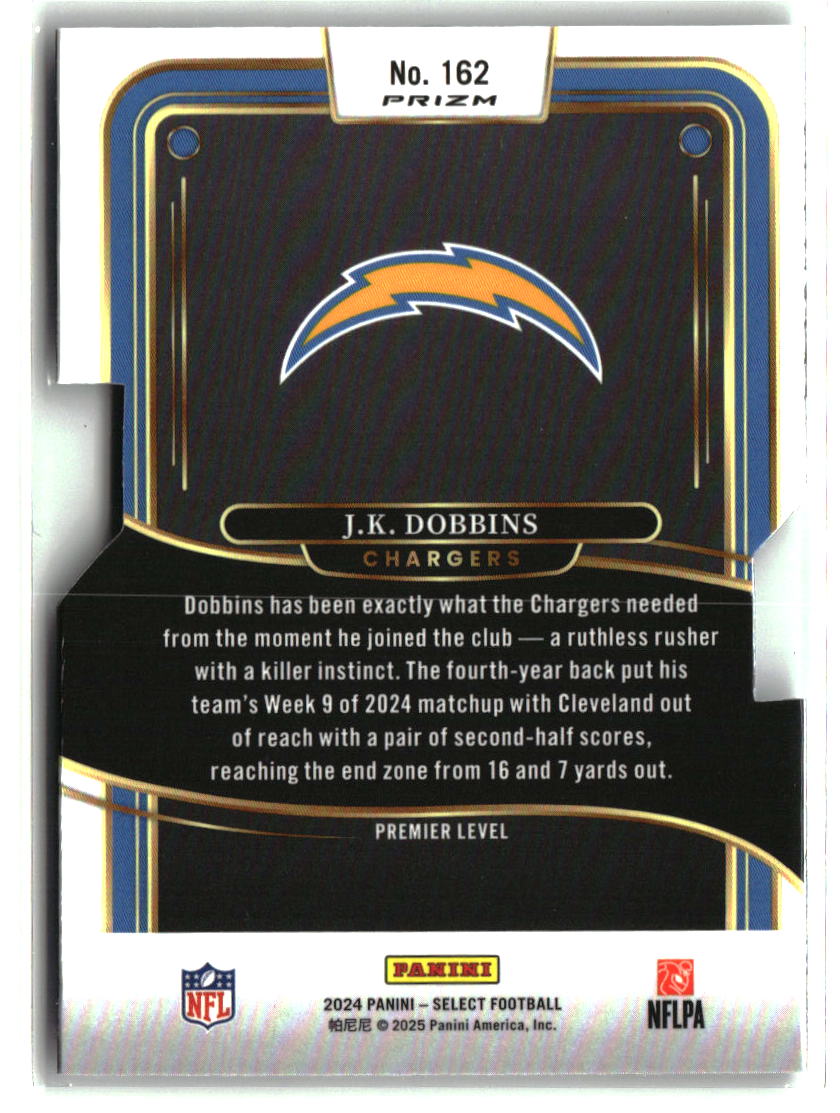 J.K. Dobbins 2024 Panini Select Silver Prizm Die Cut #162