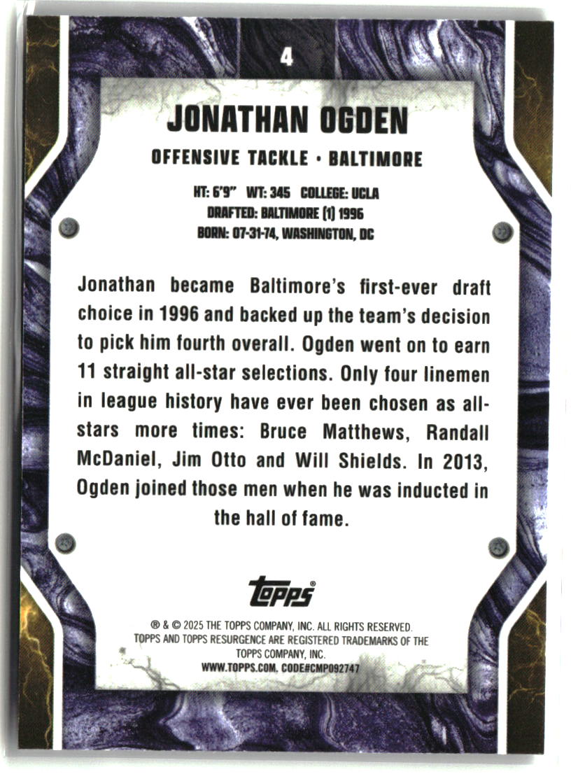Jonathan Ogden 2024 Topps Resurgence Surge #4 #/399