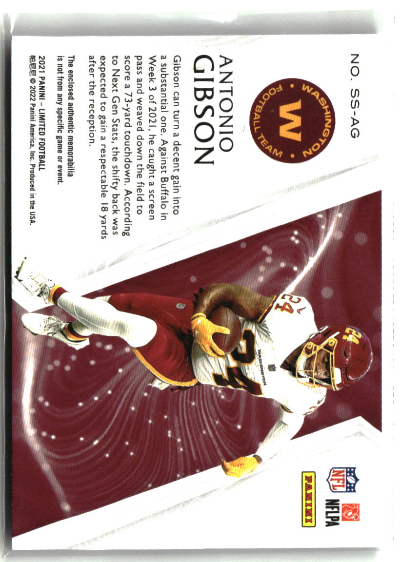 Antonio Gibson 2021 Limited Stadium Star Swatches Silver Spotlight #SS-AG #/75