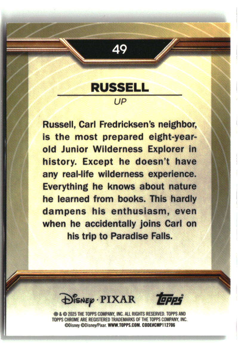Russell 2025 Topps Pixar Gold Gold… Turning Red Etch Refractor #49