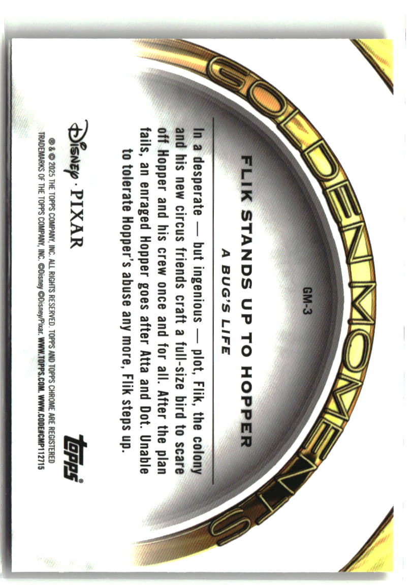 Flik Stands Up to Hopper - A Bug's Life 2025 Topps Pixar Gold #GM-3