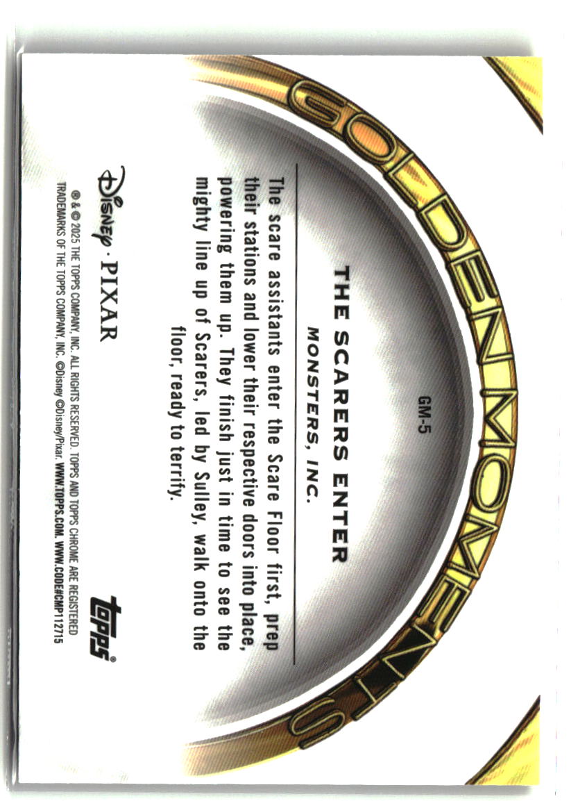 The Scarers Enter - Monsters, Inc. 2025 Topps Pixar Gold Golden Moments #GM-5