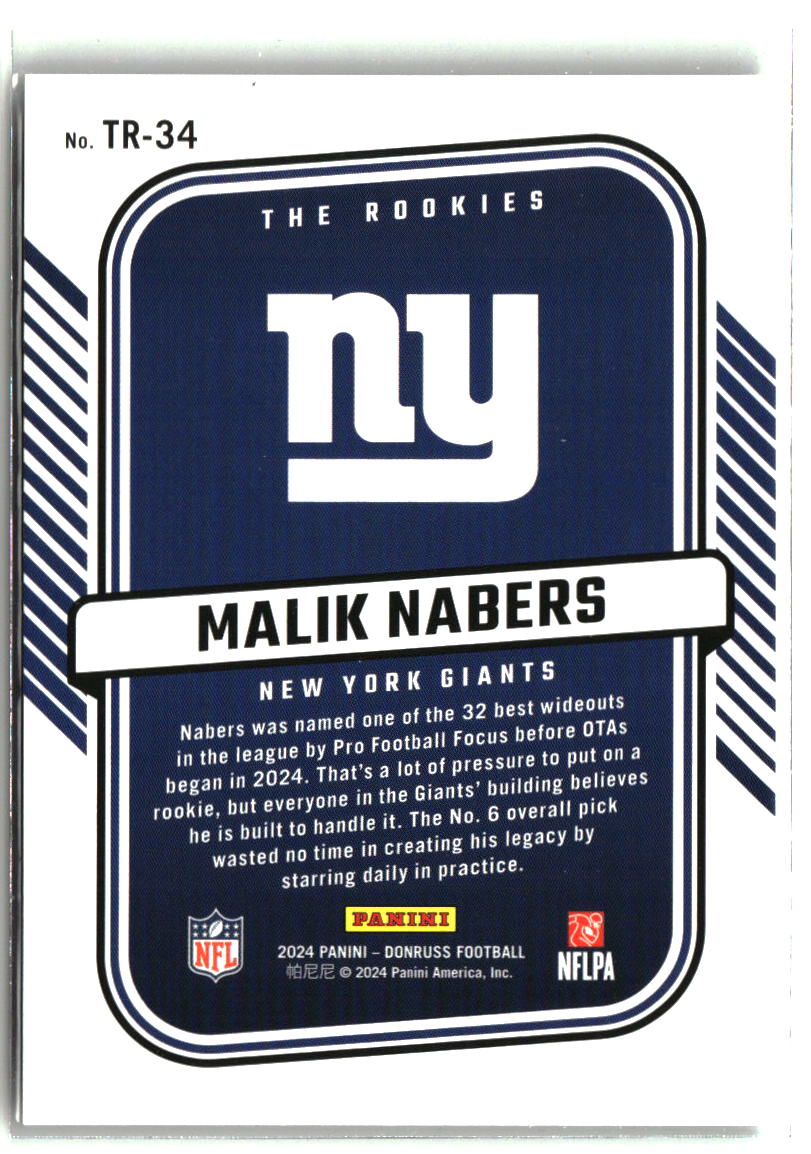 Malik Nabers 2024 Donruss The Rookies #TR-34