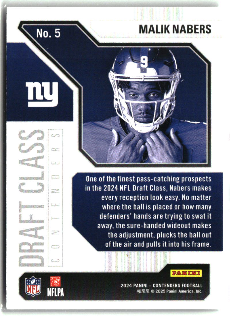 Malik Nabers 2024 Panini Contenders Draft Class Contenders #5
