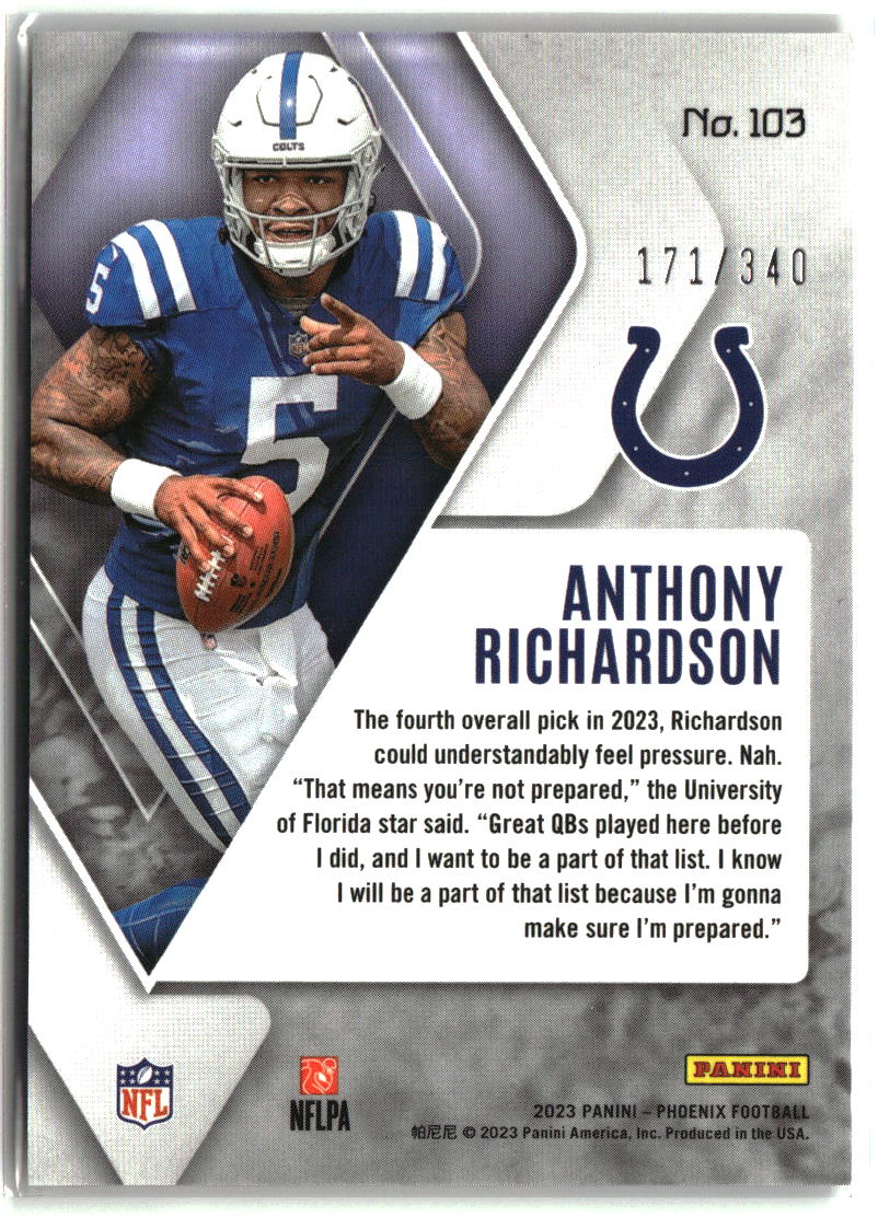 Anthony Richardson 2023 Panini Phoenix Fire Burst #103 #/340