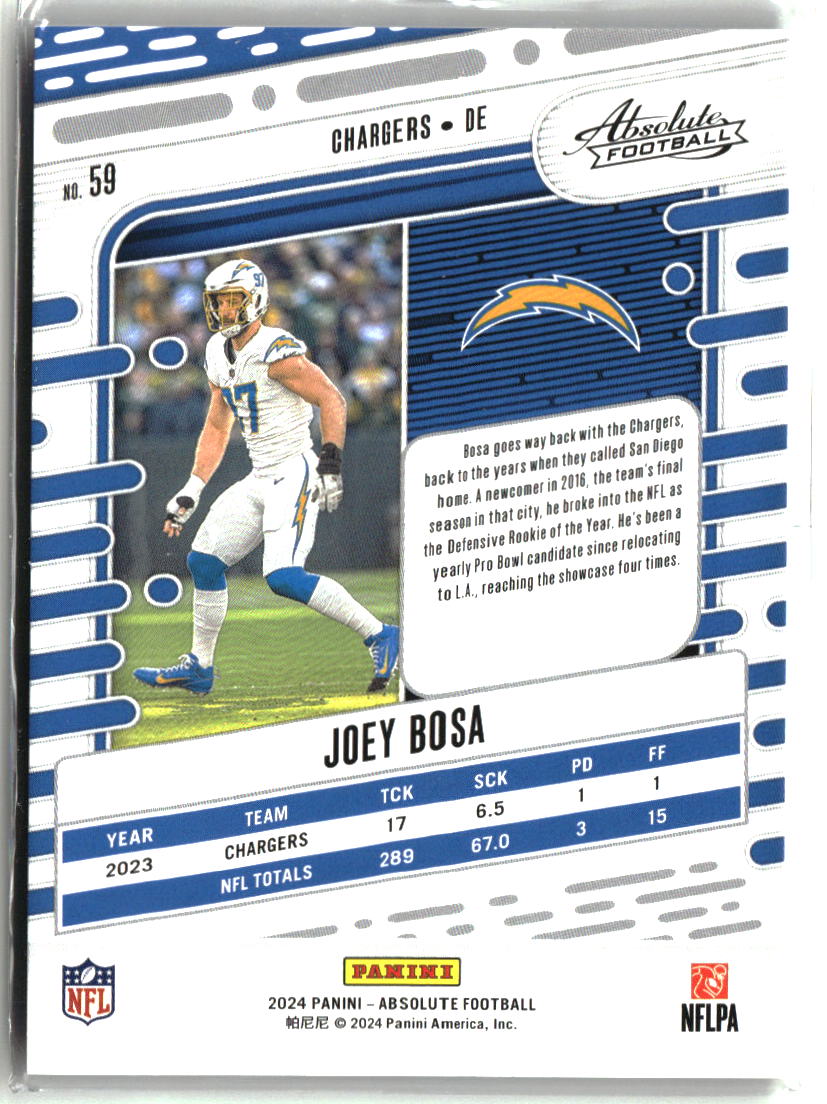 Joey Bosa 2024 Panini Absolute Green Spectrum #59 #/25