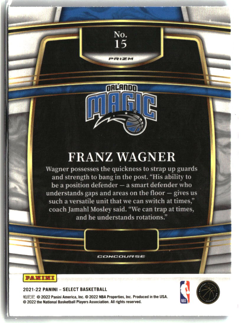 Franz Wagner 2021-22 Panini Select Blue Shimmer Prizms #15