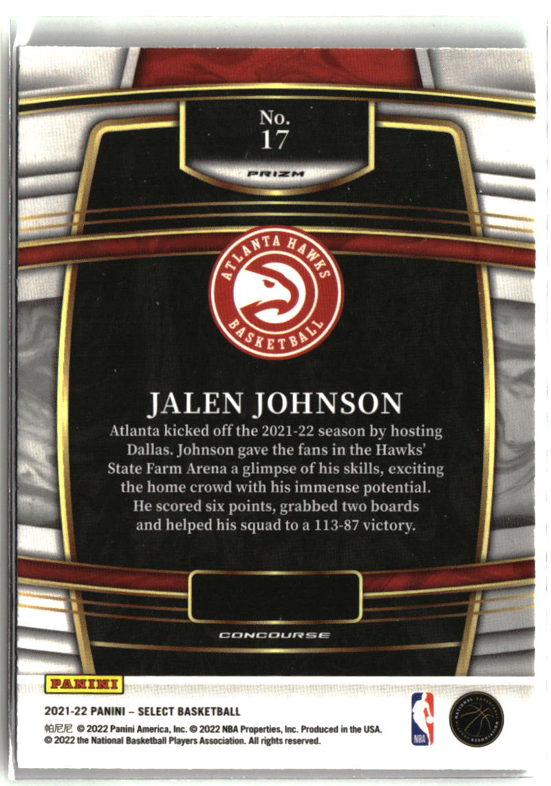 Jalen Johnson 2021-22 Panini Select Green White Purple Prizms #17