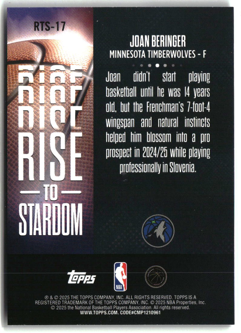 Joan Beringer 2025-26 Topps Rise to Stardom #RTS-17