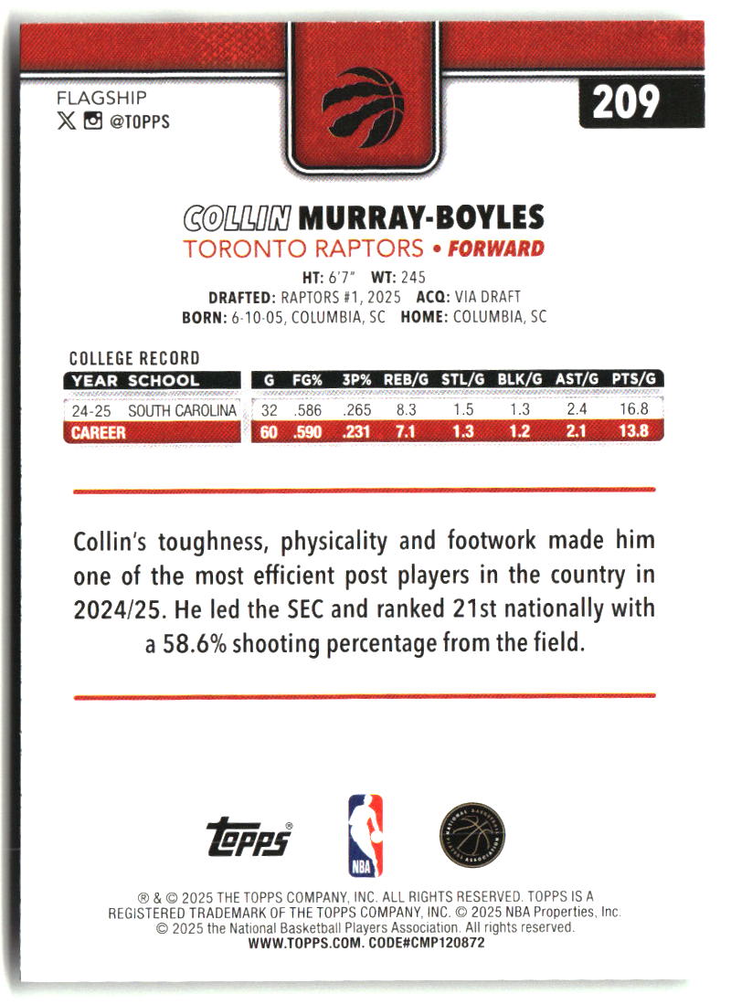 Collin Murray-Boyles 2025-26 Topps #209