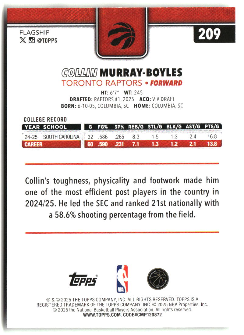 Collin Murray-Boyles 2025-26 Topps #209