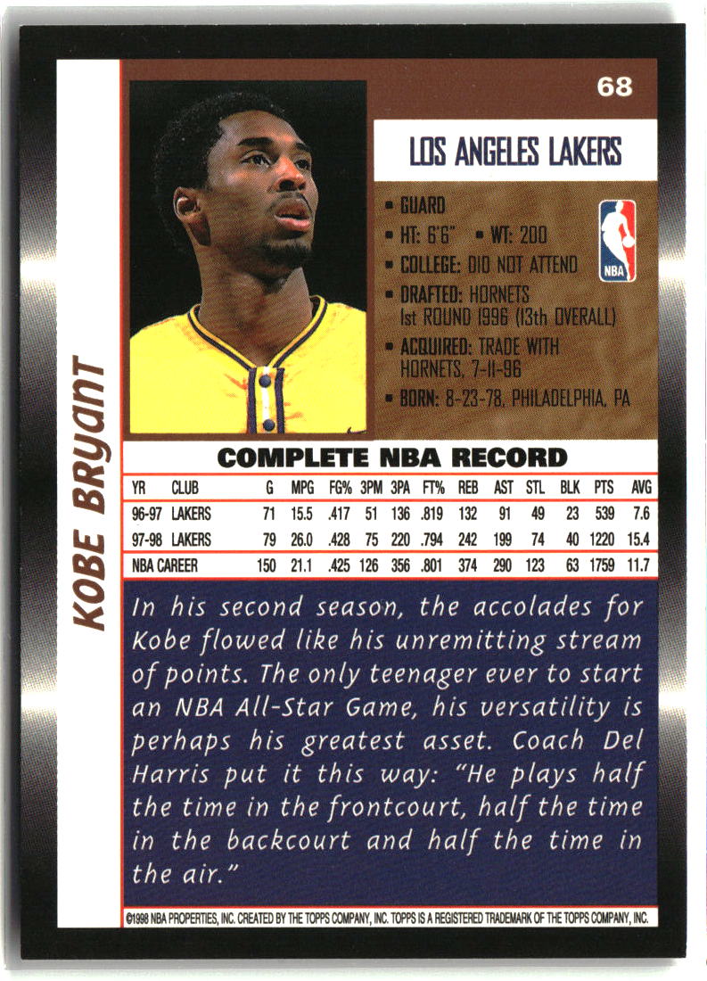 Kobe Bryant 1998-99 Topps #68
