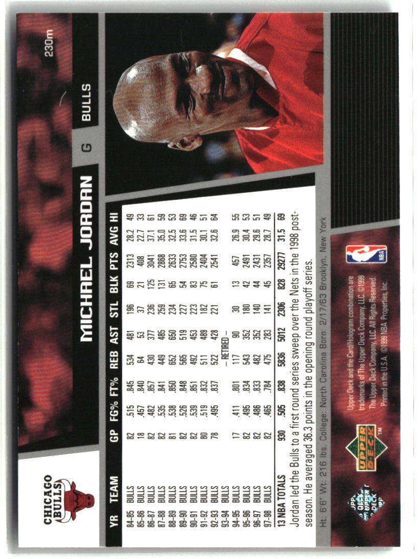 Michael Jordan 1998-99 Upper Deck #230m