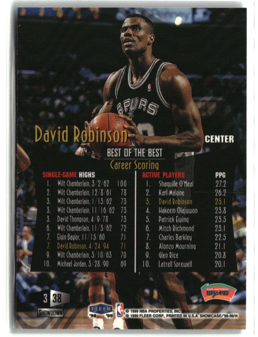 David Robinson 1998-99 Flair Showcase #38