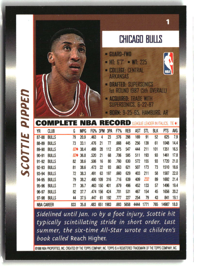 Scottie Pippen 1998-99 Topps #1