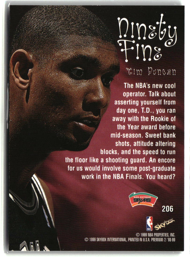 Tim Duncan 1998-99 SkyBox Premium #206