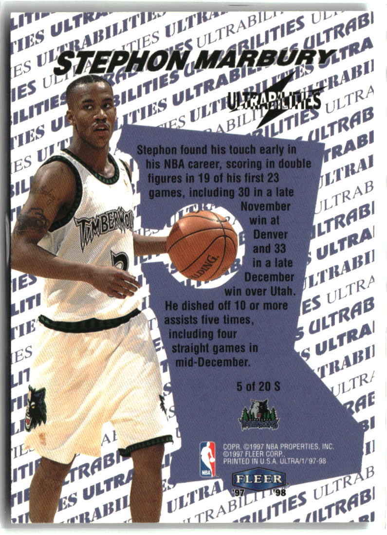 Stephon Marbury 1997-98 Ultra Ultrabilities Starter #5 S