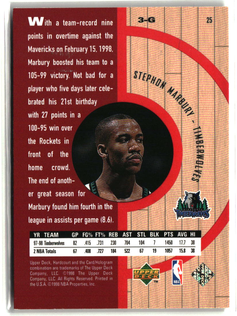 Stephon Marbury 1998 Upper Deck Hardcourt #25