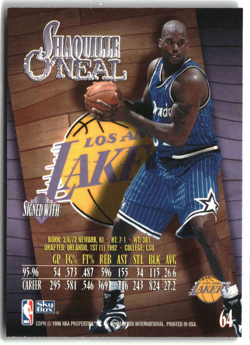Shaquille O'Neal 1996-97 SkyBox Z-Force #64