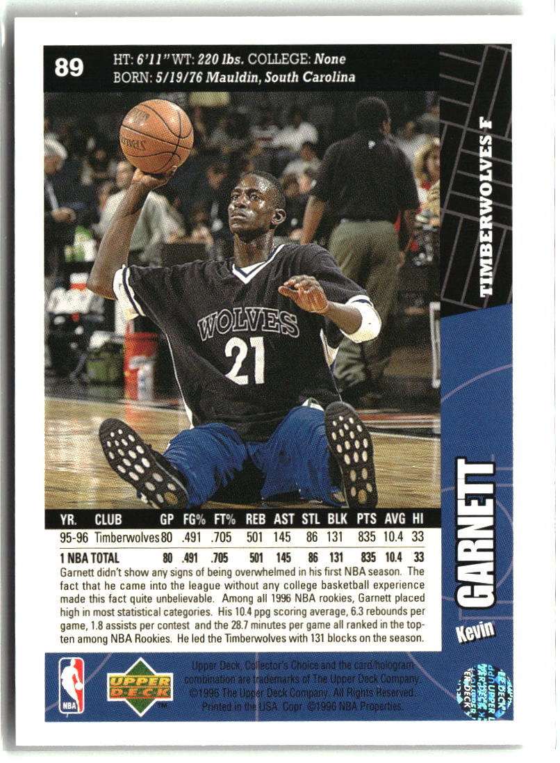 Kevin Garnett 1996-97 Collector's Choice #89